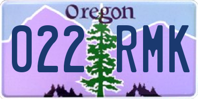 OR license plate 022RMK