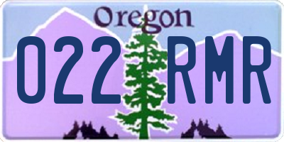 OR license plate 022RMR