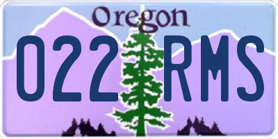 OR license plate 022RMS