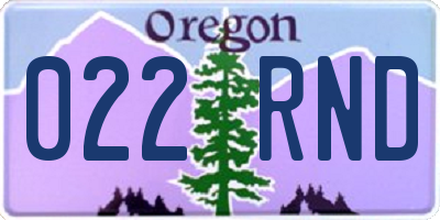 OR license plate 022RND