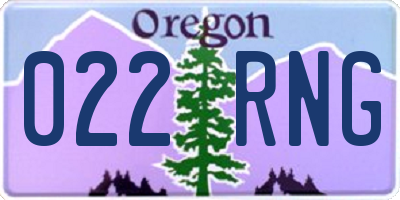 OR license plate 022RNG