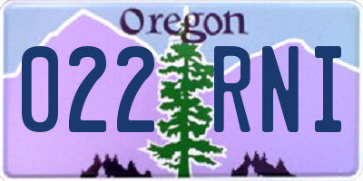 OR license plate 022RNI