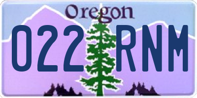 OR license plate 022RNM