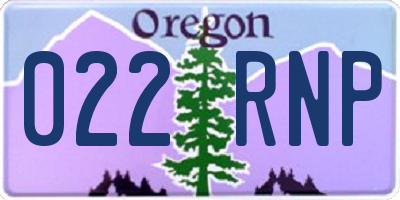 OR license plate 022RNP