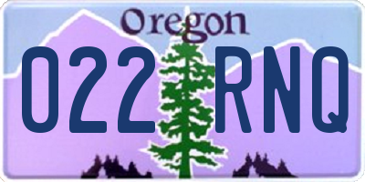 OR license plate 022RNQ