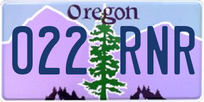 OR license plate 022RNR