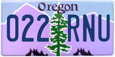 OR license plate 022RNU