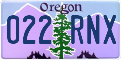 OR license plate 022RNX