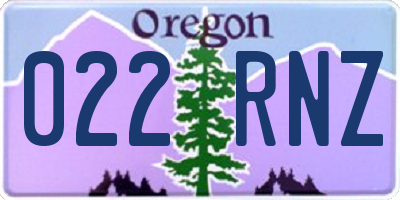 OR license plate 022RNZ