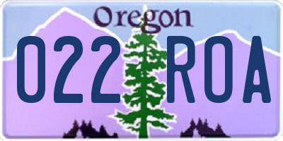 OR license plate 022ROA
