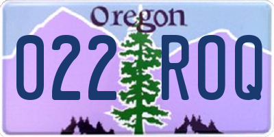 OR license plate 022ROQ