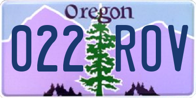 OR license plate 022ROV