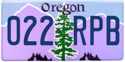 OR license plate 022RPB