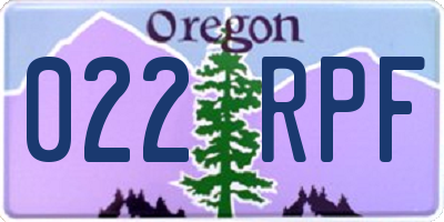 OR license plate 022RPF