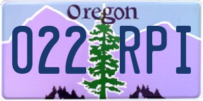 OR license plate 022RPI