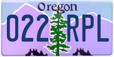 OR license plate 022RPL