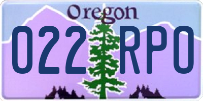 OR license plate 022RPO