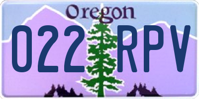 OR license plate 022RPV