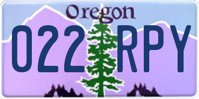 OR license plate 022RPY