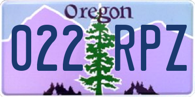 OR license plate 022RPZ