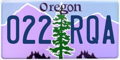 OR license plate 022RQA