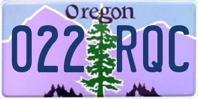 OR license plate 022RQC