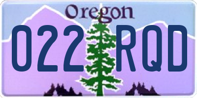 OR license plate 022RQD