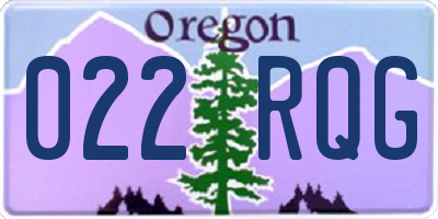 OR license plate 022RQG