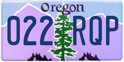OR license plate 022RQP