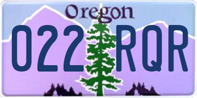 OR license plate 022RQR