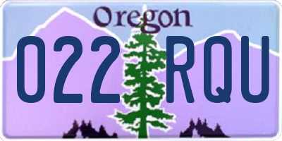 OR license plate 022RQU