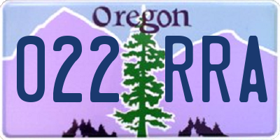 OR license plate 022RRA