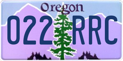 OR license plate 022RRC
