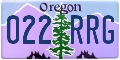 OR license plate 022RRG