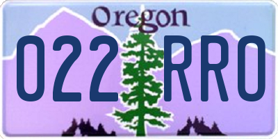OR license plate 022RRO