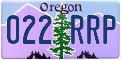 OR license plate 022RRP