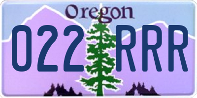 OR license plate 022RRR