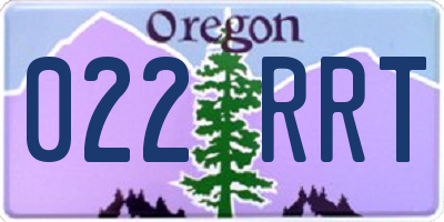 OR license plate 022RRT