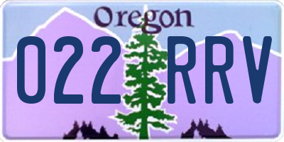 OR license plate 022RRV