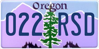 OR license plate 022RSD