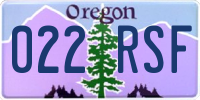 OR license plate 022RSF