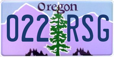 OR license plate 022RSG