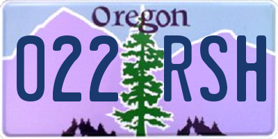 OR license plate 022RSH