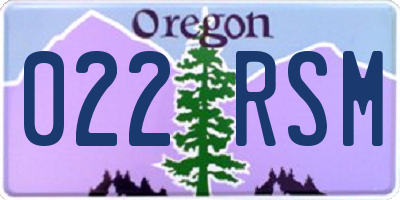 OR license plate 022RSM