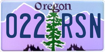 OR license plate 022RSN