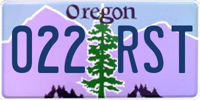 OR license plate 022RST