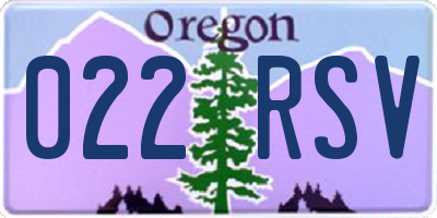 OR license plate 022RSV