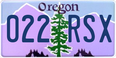 OR license plate 022RSX