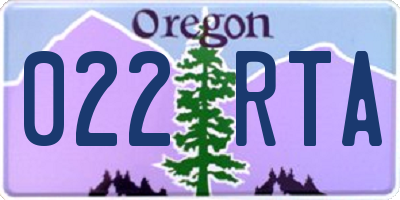 OR license plate 022RTA