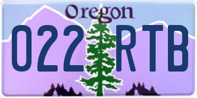 OR license plate 022RTB